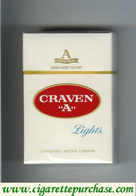 Craven A Lights cigarettes king size filter
